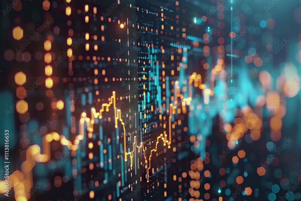 Poster cryptocurrency graph on virtual screen. business finance and technology concept. bitcoin ethereum.