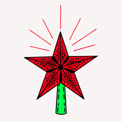 Christmas-star-red-green-black-and-white-background