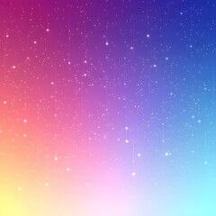 Fototapeta premium A stunning cosmic backdrop featuring a gradient of vibrant colors transitioning from deep blue to warm pink and yellow, embellished with delicate stars scattered throughout.