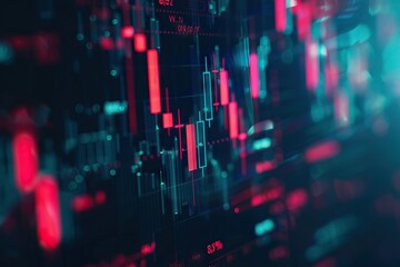 Fototapeta premium Online trading chart for crypto currency price analysis.