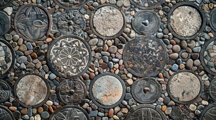 Stone Mosaic with Intricate Patterns