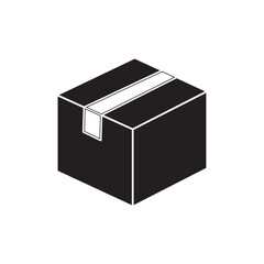 cardboard box flat icon vector