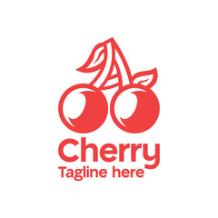 Cherry Logo Fruit Vector Graphic Symbol Emblem Design