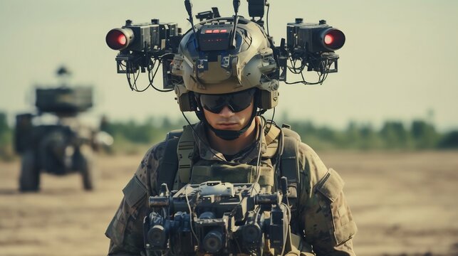 AI Powered Soldier Using Smart Helmet with Advanced Targeting Systems and Integrated Data Sensors for Enhanced Battlefield Awareness and Tactical Advantages