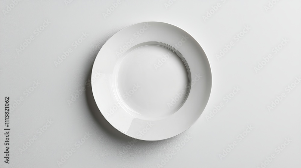Poster a minimalistic white plate is centered on a plain background, highlighting its simple design and cle