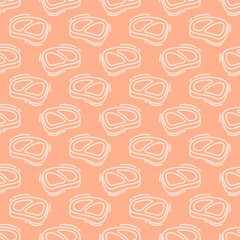 doodle steak pattern background. doodle meat pattern background. Beef Meat Seamless Pattern background. 