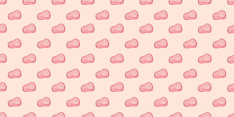 doodle steak pattern background. doodle meat pattern background. Beef Meat Seamless Pattern background. 