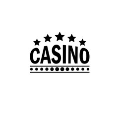 Casino Banner, Retro Billboard Solid Flat Vector Icon Isolated on White Background.