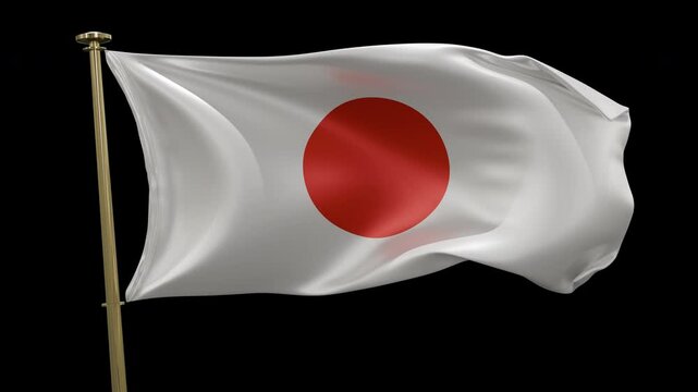 Japanese flag animation with alpha channel
