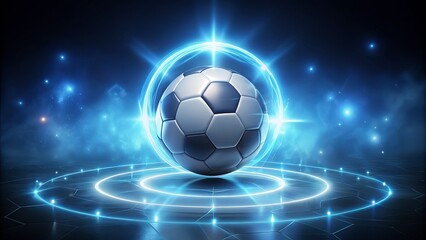 Futuristic Soccer Ball with Glowing Effects