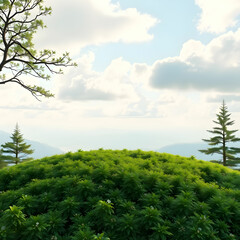 Obraz premium 3d rendering of square shape in nature