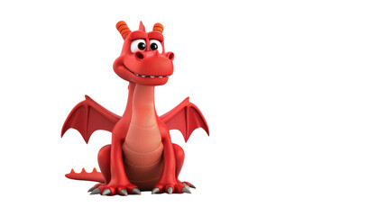 Obraz premium Dynamic Red Dragon 3D Character Ideal for Gaming and Animation Projects