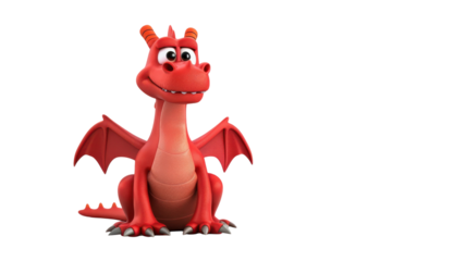 Dynamic Red Dragon 3D Character Ideal for Gaming and Animation Projects