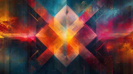 A 3D colorful abstract geometric design, background, screensaver, backdrop