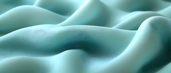 Obraz premium A close-up view of soft, undulating fabric in soothing shades of light blue, creating a tranquil and serene atmosphere.