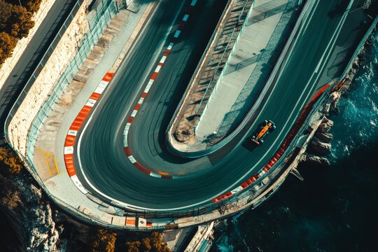 Aerial View of a Formula One Race Track - Powered by Adobe
