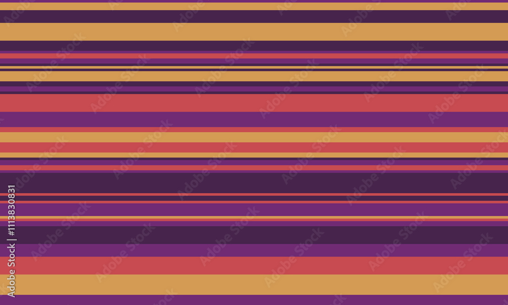 Poster geometric stripes seamless vector pattern with horizontal lines in varied colours, creating an abstr