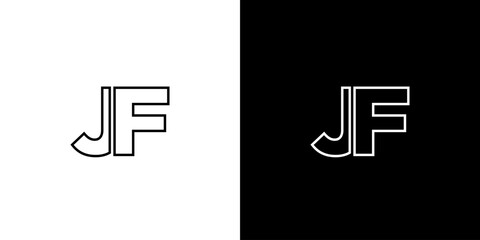 Letter J and F, JF logo design template. Minimal monogram initial based logotype.