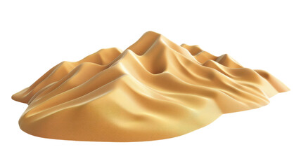 Detailed 3D Render of a Sand Dune Isolated on a White Background for Design Use