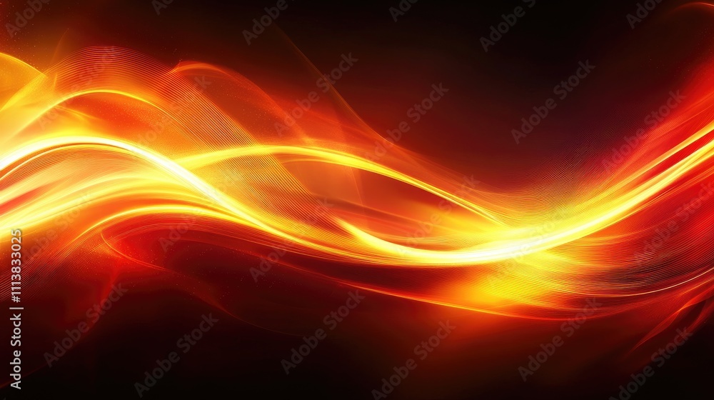 Poster vibrant, wavy lines forming an abstract background pattern with a gradient effect, representing moti