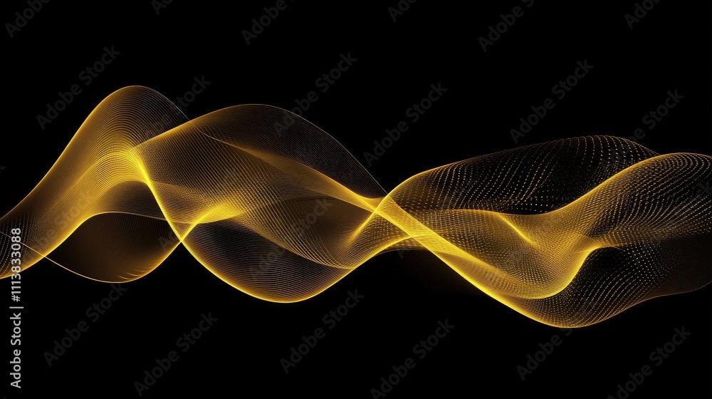 Poster vibrant, wavy lines forming an abstract background pattern with a gradient effect, representing moti