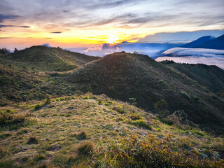 Landscape of Hill When Sunrise