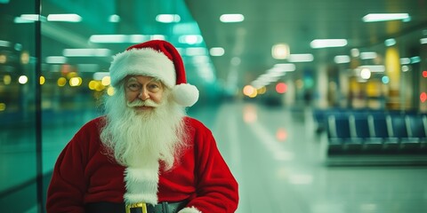 Santa Claus in airport