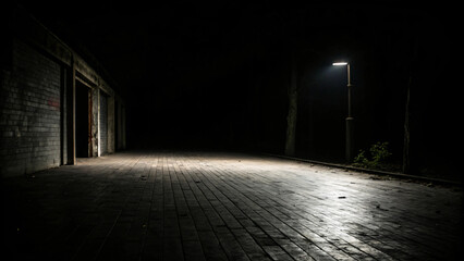 Fototapeta premium A dimly lit, arched stone passageway winds through an ancient building, promising a mysterious exit