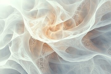 Ethereal fractal pattern with soft flowing lines and warm hues.