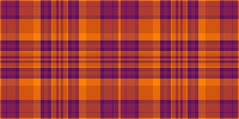 Dreamy fabric texture vector, packaging pattern check seamless. Japanese plaid textile tartan background in pink and orange colors.