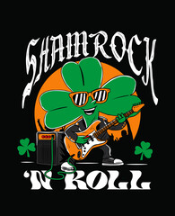 Shamrock N roll Mascot Illustration