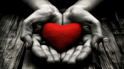 hands holding red heart in concept healthcare, wellbeing, organ donation, and insurance life. World Heart Day World Health Day National Organ Donor Day