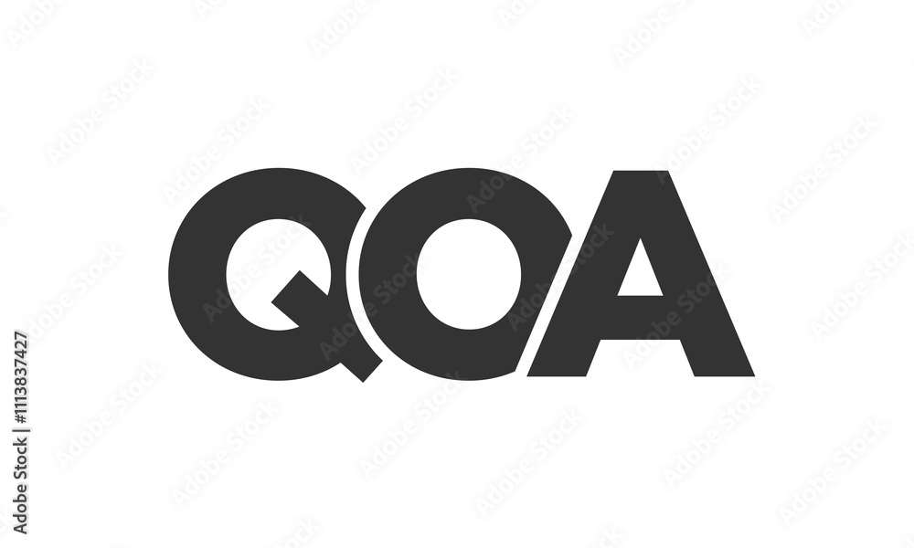 Poster qoa logo design template with strong and modern bold text. initial based vector logotype featuring s