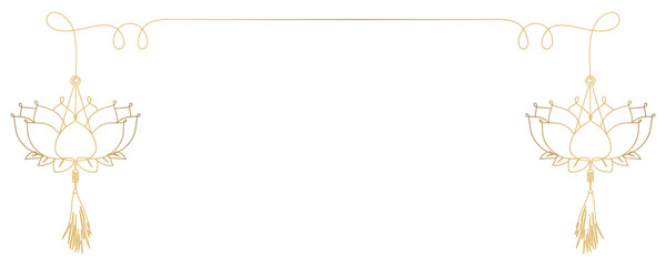 lotus lantern outline, chinese new year