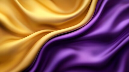 Obraz premium An illustration of gold and purple luxury satin/ silk material