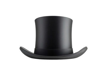 a black top hat with a white background