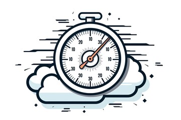 Naklejka premium cloud storage clock time work image 