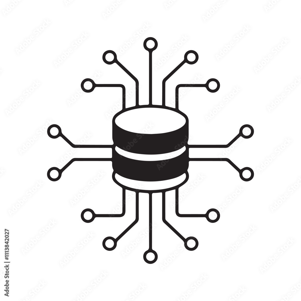 Poster power house connection network vector design.