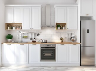 Modern White Kitchen Interior