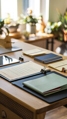 Escritorio de oficina ordenado. Generado con IA