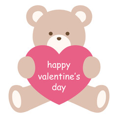 ハートとくまのベクターイラスト。バレンタイン、プレゼント