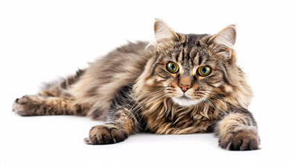Obraz premium Portrait of a Cat: Close-up, isolated on a white background.