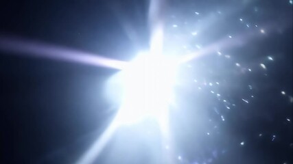 radiant white flare with flickering light beams spreading outward