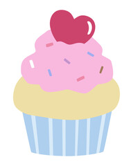かわいいカップケーキのベクターイラスト