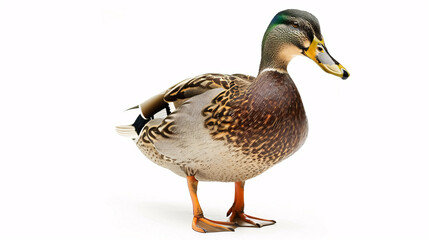 Obraz premium Portrait of a Duck: Close-up, isolated on a white background.