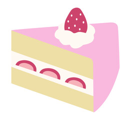 かわいい苺のショートケーキのベクターイラスト