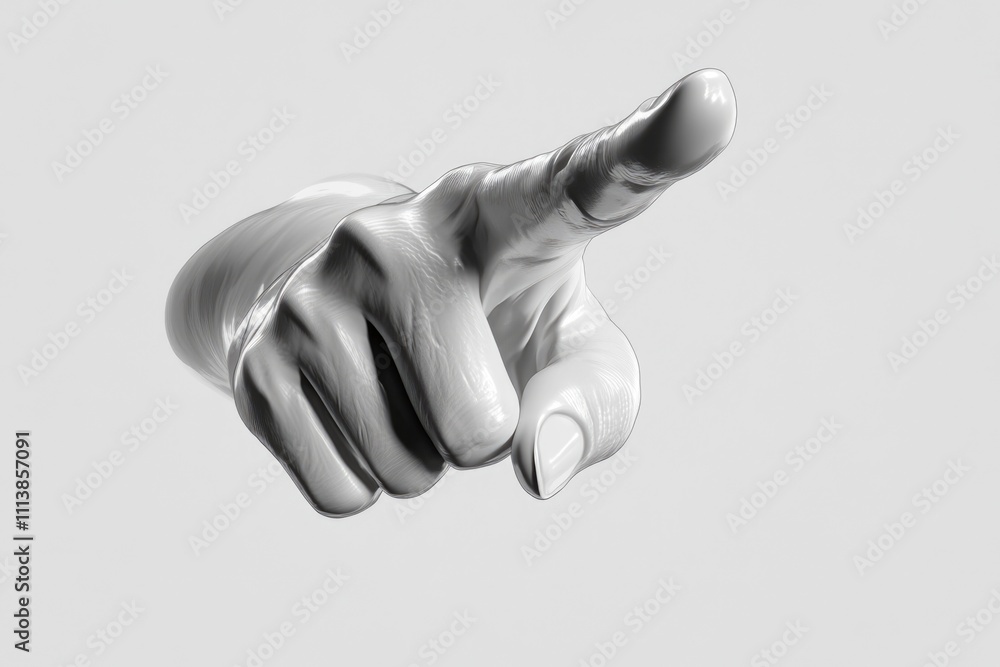 Poster white hand pointing to the right. the hand is the only visible part of the image