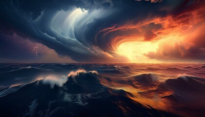 Fototapeta premium The power of the storm can cause widespread destruction. 