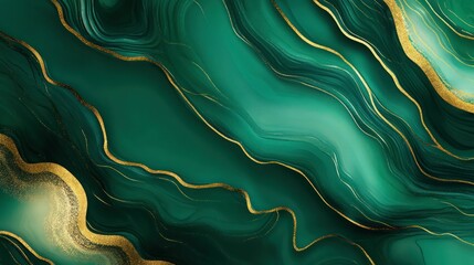 A striking abstract background in shades of emerald green and rich gold. The seamless blend of colors provides a lush, vibrant effect.