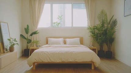 Minimalist Bedroom Design With Plants And Natural Light